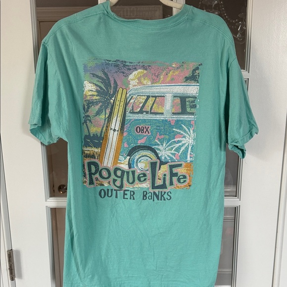 Comfort Colors Tops - Comfort Colors Aqua T-Shirt with Van Graphic
